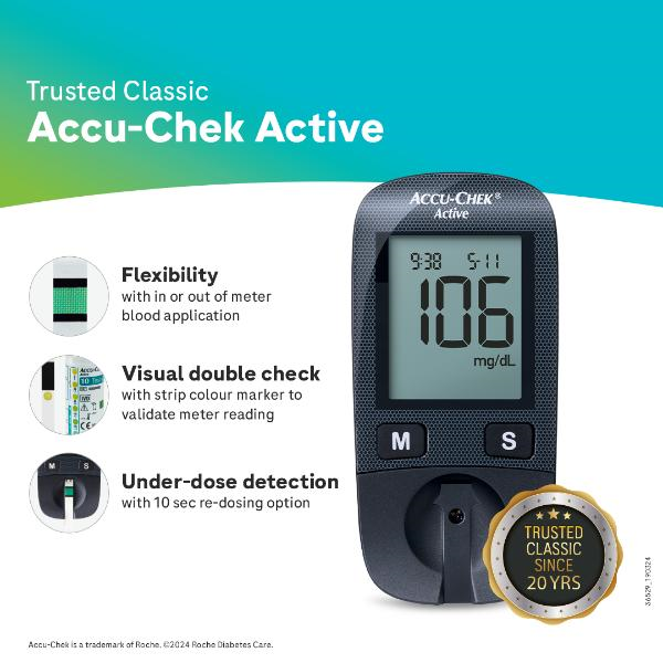 Accu-Chek Active Glucose Monitor with Free 10 Test Strips - Image 3