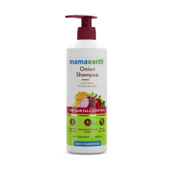 Mamaearth Onion Shampoo for Hair Fall & Hair Care | SLS & Paraben-Free | For All Hair Types